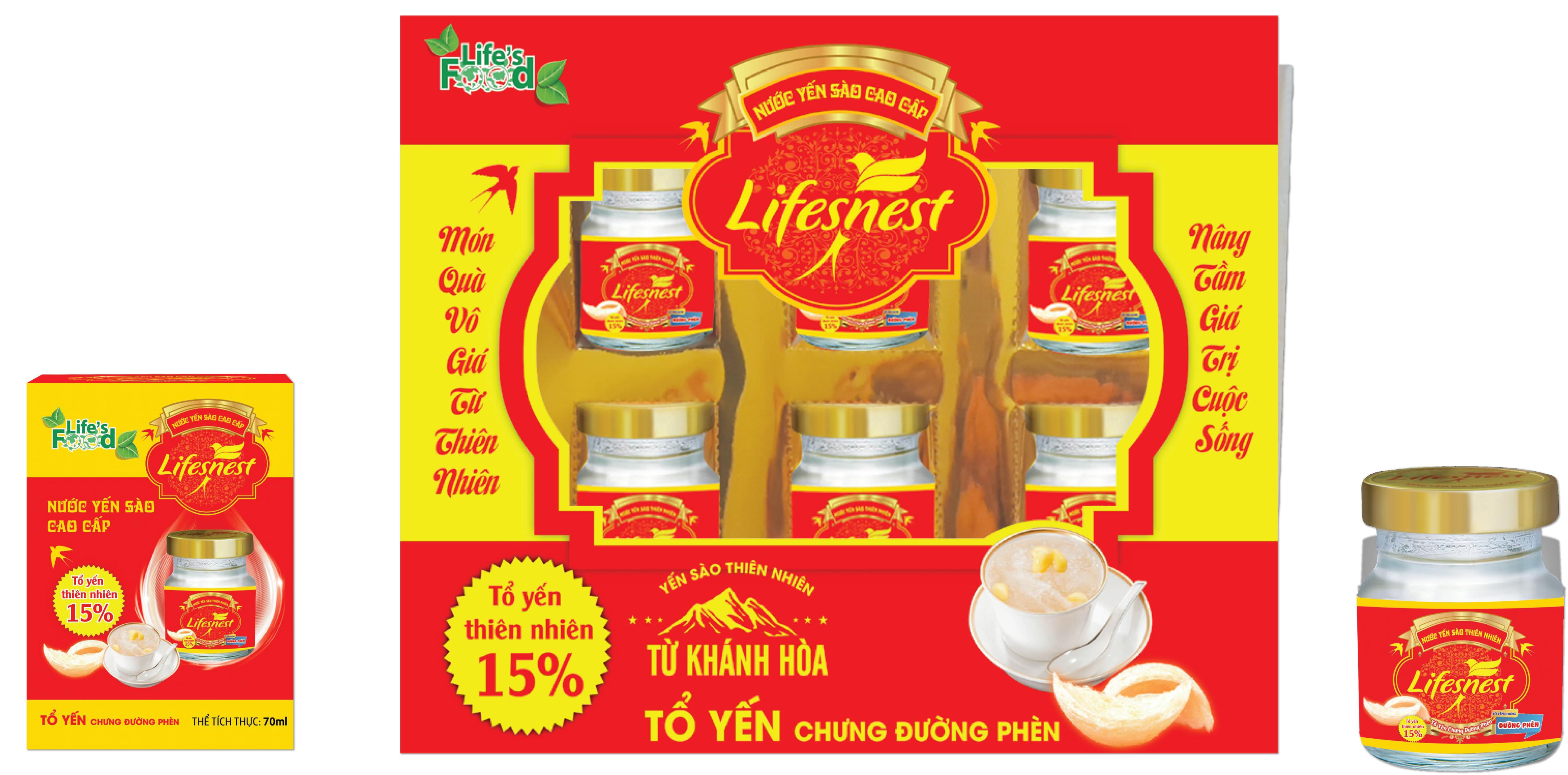 LifesNest-Yến sào thiên nhiên 15%-Chưng đường phèn (Hộp) - combo 2 hộp