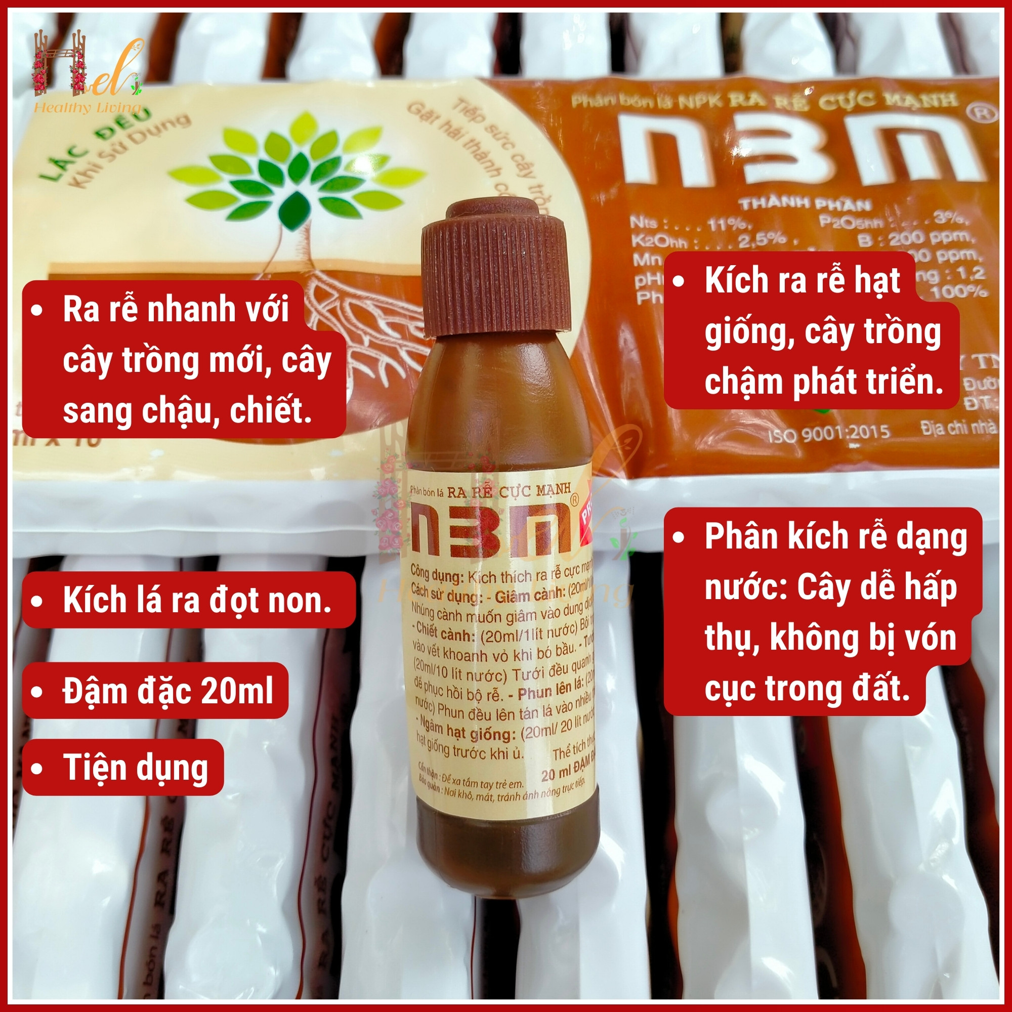 Phân Bón Lá, Kích Rễ Cực Mạnh N3M Dạng Nước Đậm Đặc 20ml