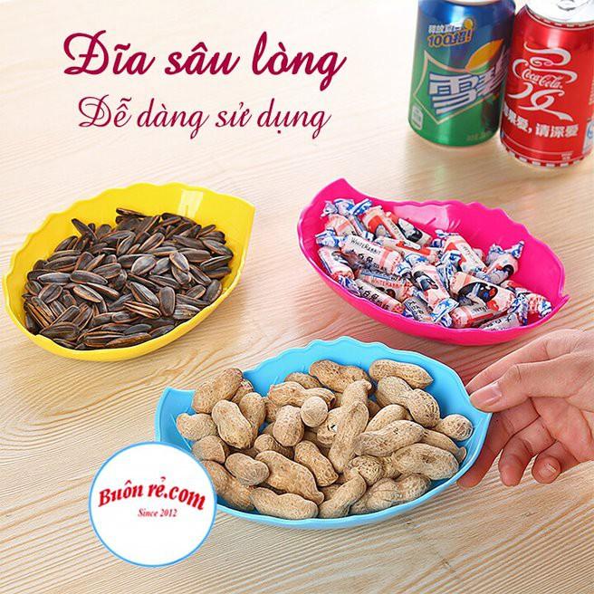 Đĩa nhựa hình lá Việt Nhật 2 size to nhỏ (MS:1241/1242) đựng hoa quả, bánh kẹo, thiết kế mới lạ đẹp mắt -br 01226