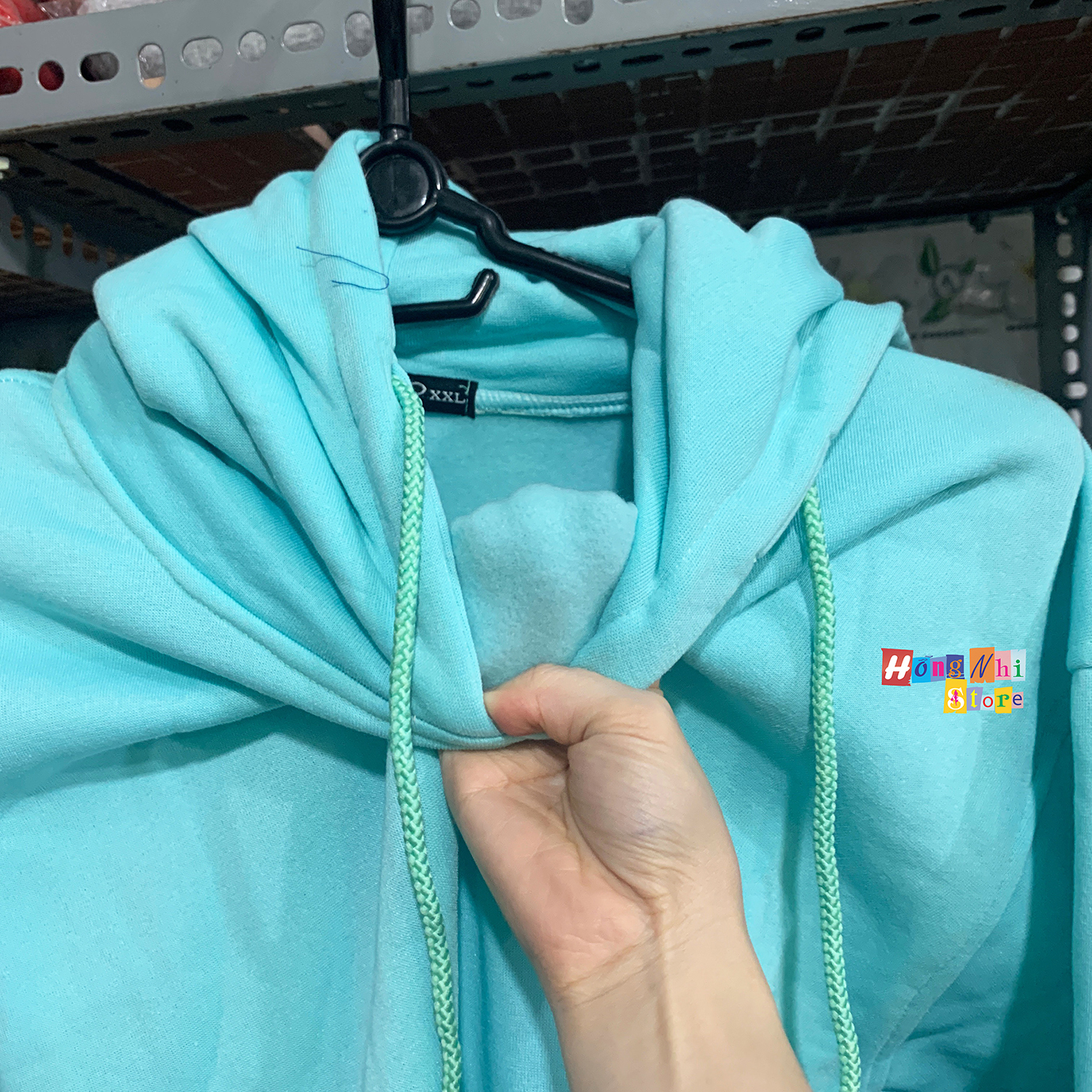 Áo Hoodie Trơn Màu Xanh Ngọc Cao Cấp Dáng Rộng Unisex Nam Nữ Mặc Được - MM