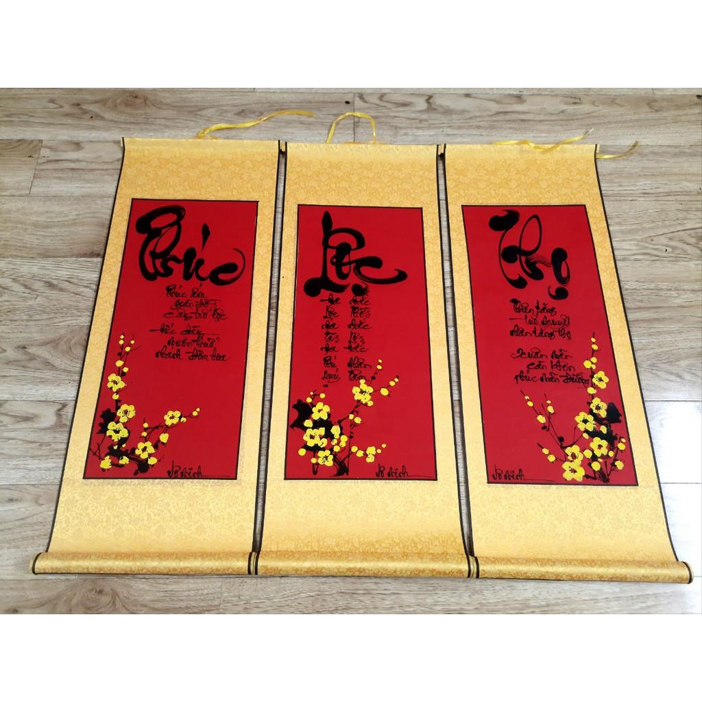 Liễn tranh thư pháp đẹp bo lụa cao cấp sang trọng