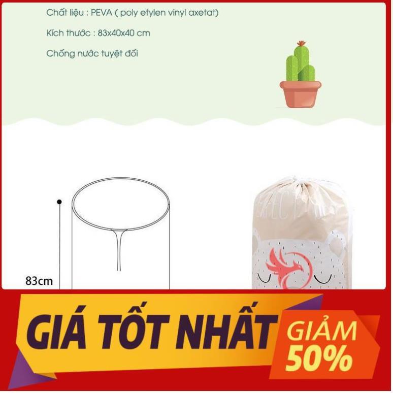 Túi vải đựng đồ chăn màn quần áo ga gối đa năng dây rút tiện lợi cute hình trụ tròn cỡ lớn size siêu to
