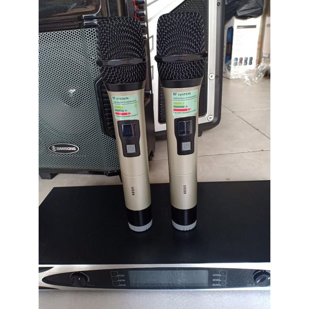 Micro SHURE- UGS9 chống hú tốt, sóng UHF thu phát 4 râu bắt sóng xa 100M, hát karaoke cực đỉnh - giá rẻ