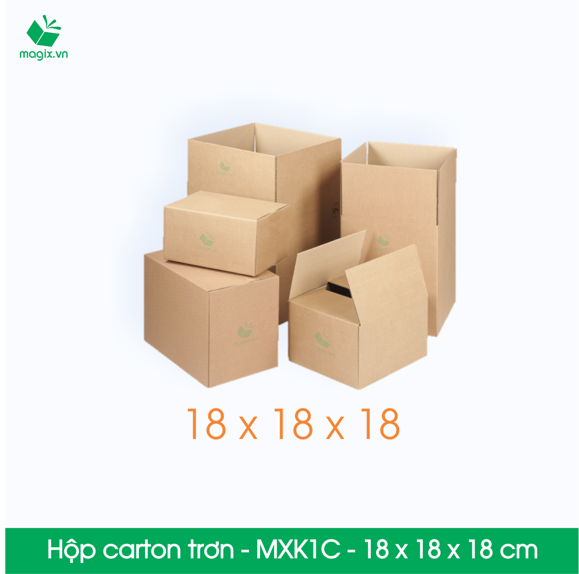 MXK1C - 18x18x18 cm - 100 thùng hộp carton trơn đóng hàng