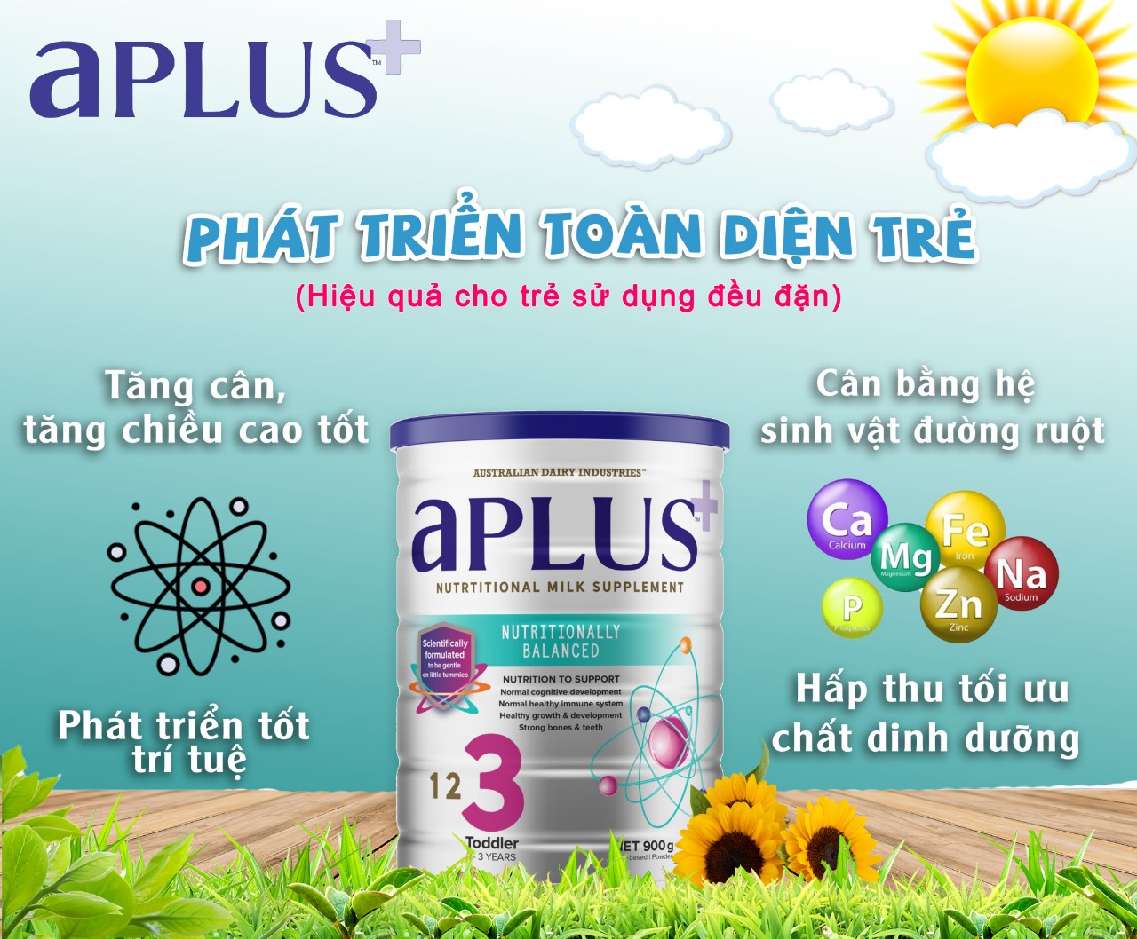 Sữa Aplus số 1, số 2, số 3 (900g) Nhập Khẩu Úc Dành Cho Bé Sơ Sinh Cho Đến 3 Tuổi - Date 2/ 2023