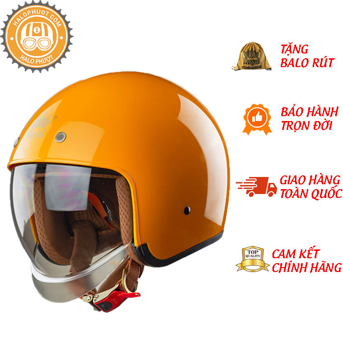 Hình ảnh Mũ bảo hiểm 3/4 size L Royal M139 vàng - Hàng chính hãng