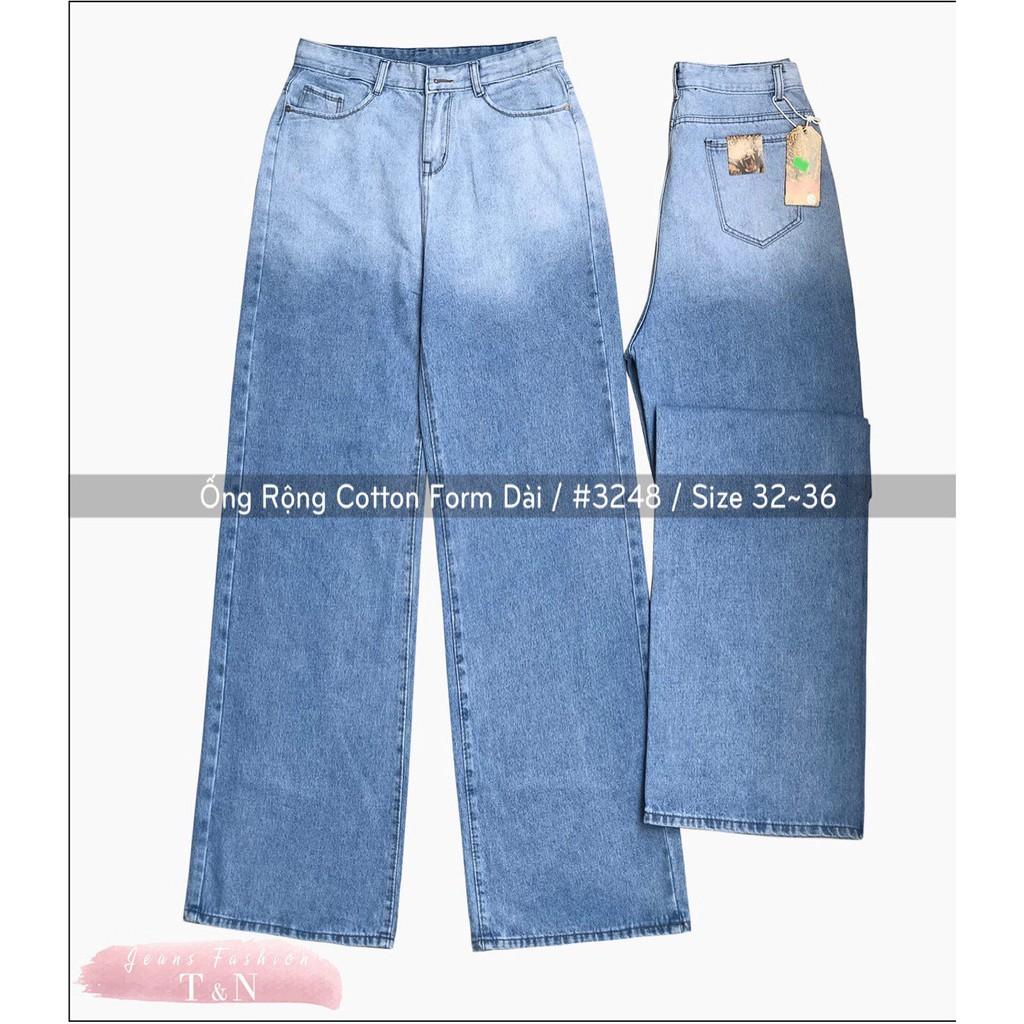 Quần jean baggy suông ống rộng loang màu BIG SIZE phom rộng to dài cực đẹp 3248