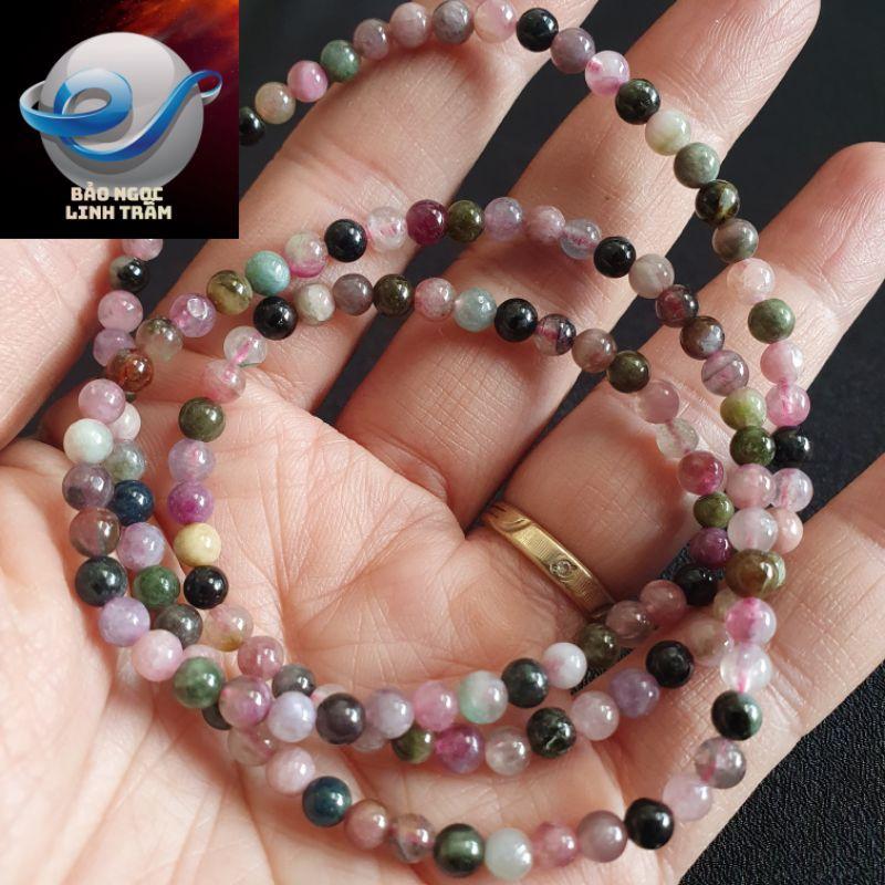 Vòng tay đá tourmaline tự nhiên quấn 3 vòng. BẢO NGỌC LINH TRẦM