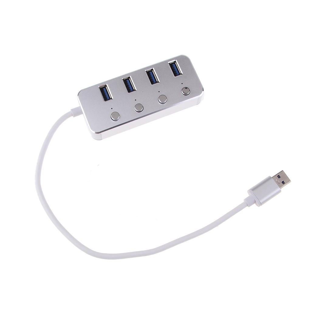 4 Ports USB 3.0 Hub Expansion Splitter Box with ON/OFF Switch