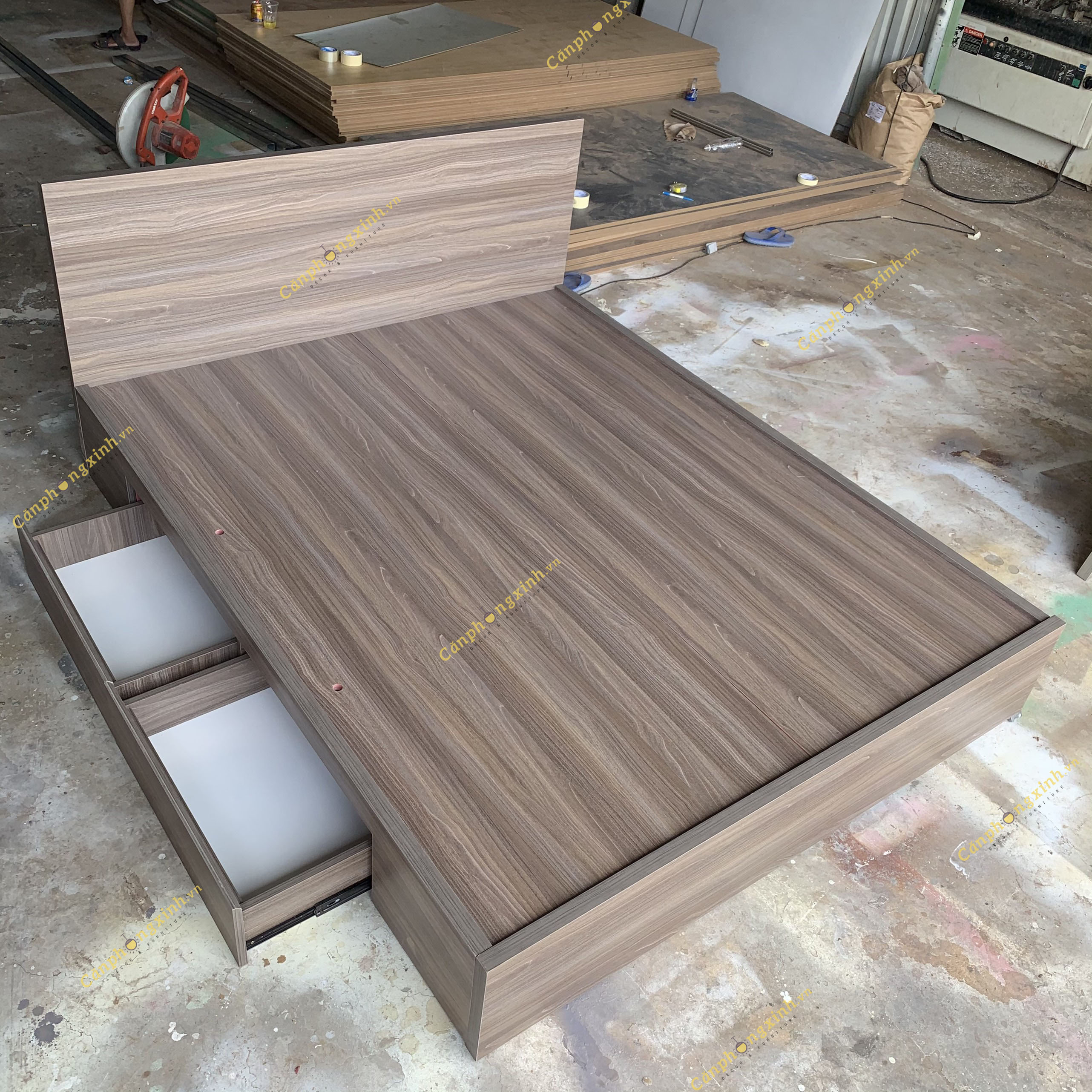 Giường ngủ gỗ cn MDF 2 hộc kéo CPX-G26