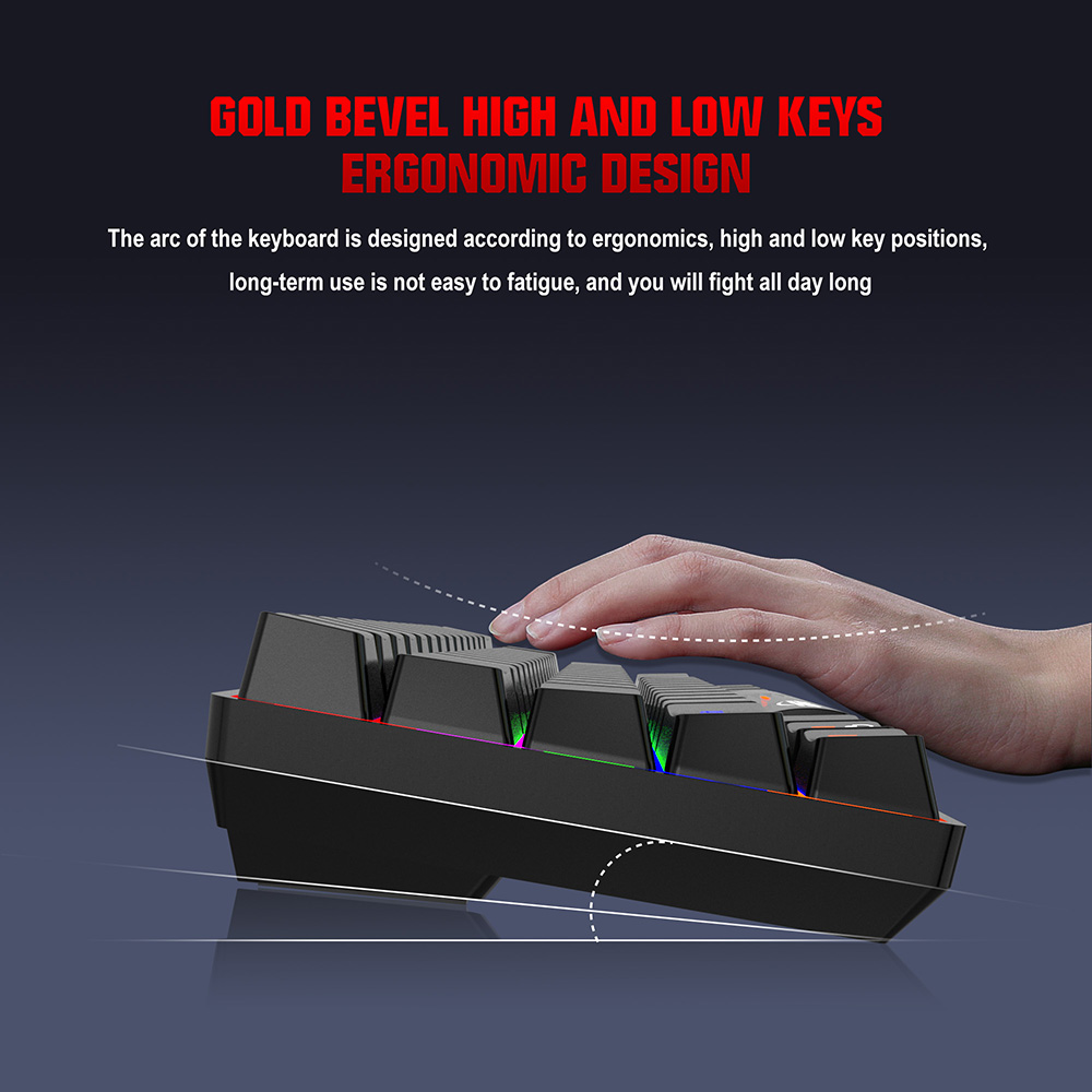 HXSJ L800 Three-mode Mechanical Keyboard 61 Keys RGB Keyboard Support BT5.0/2.4G/USB Wired Connection with Blue Switches