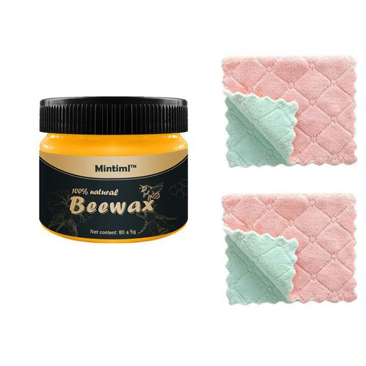 Sáp đánh bóng gỗ cao cấp BeeWax kèm 2 khăn lau nano