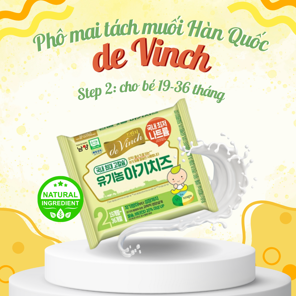 Phô mai Tách muối Hữu cơ Namyang Devinch (Hàn Quốc) cho bé- Giai đoạn 2, date mới nhất