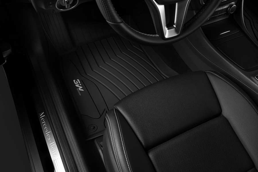 Thảm lót sàn xe ô tô dành cho Mercedes CLA 2019- Nhãn hiệu Macsim 3W chất liệu nhựa TPE đúc khuôn cao cấp - màu đen