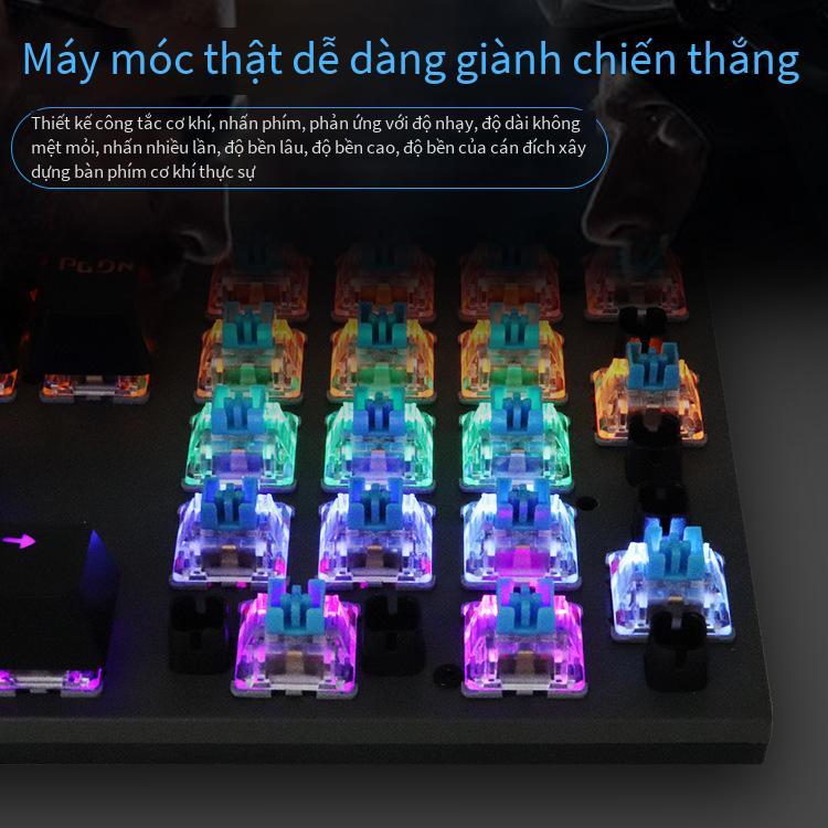 Giao hàng nhanh Banda MK10 thật bàn phím cơ có dây chơi game thể thao điện tử bàn phím laptop 104 phím full phím không đục lỗ