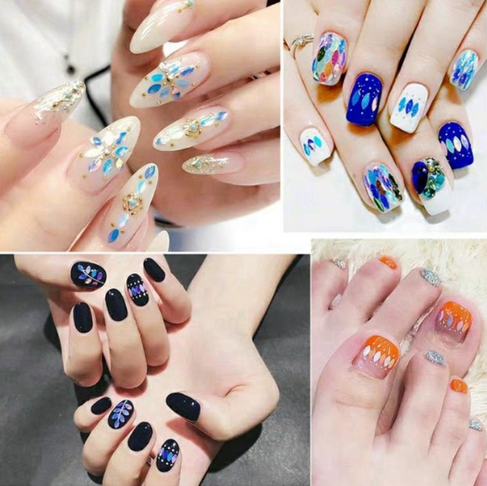 Set Trang Trí Nail Hạt Gạo 12 Màu, Nhiều Màu Sắc Phong Phú Gắn Móng, Hình Thoi, Đính Được Chắc Chắn Lên Móng, Có Thể Lau Tạo Độ Bóng Nổi Bật, Có Thể Phối Nhiều Phong Cách Phù Hợp Trang Phục, Sự Kiện