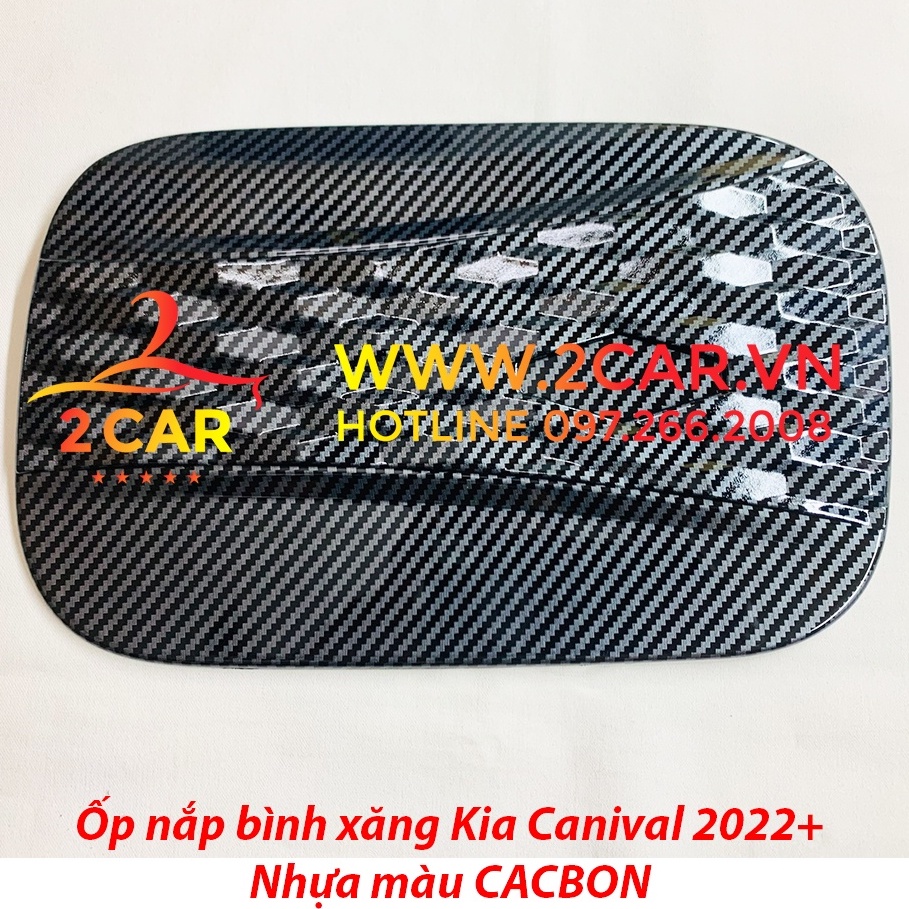 Ốp nắp bình xăng CARBON xe Kia Carnival 2021- 2022 nhựa ABS vân CACBON cao cấp