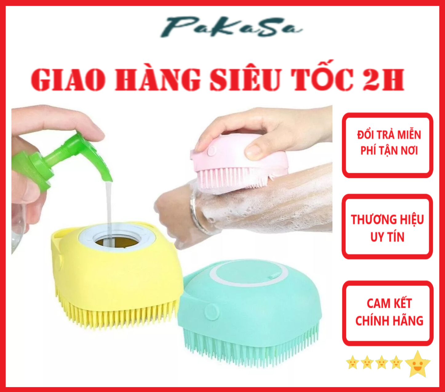 Bàn Chải Silicon Gội Đầu Massage, Tẩy Da Chết, Massage Cơ Thể Cho Trẻ Em Và Người Lớn- Dụng Cụ Chà Lưng, Tay Chân Tạo Bọt Silicon Mềm Mại Chính hãng