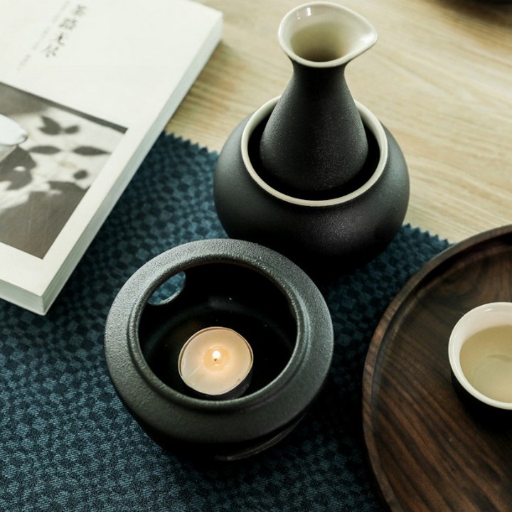 Bộ 7 Chi Tiết Uống Sake Hâm Nóng Tại Bàn Yumi-Zen Ceramics Cao Cấp