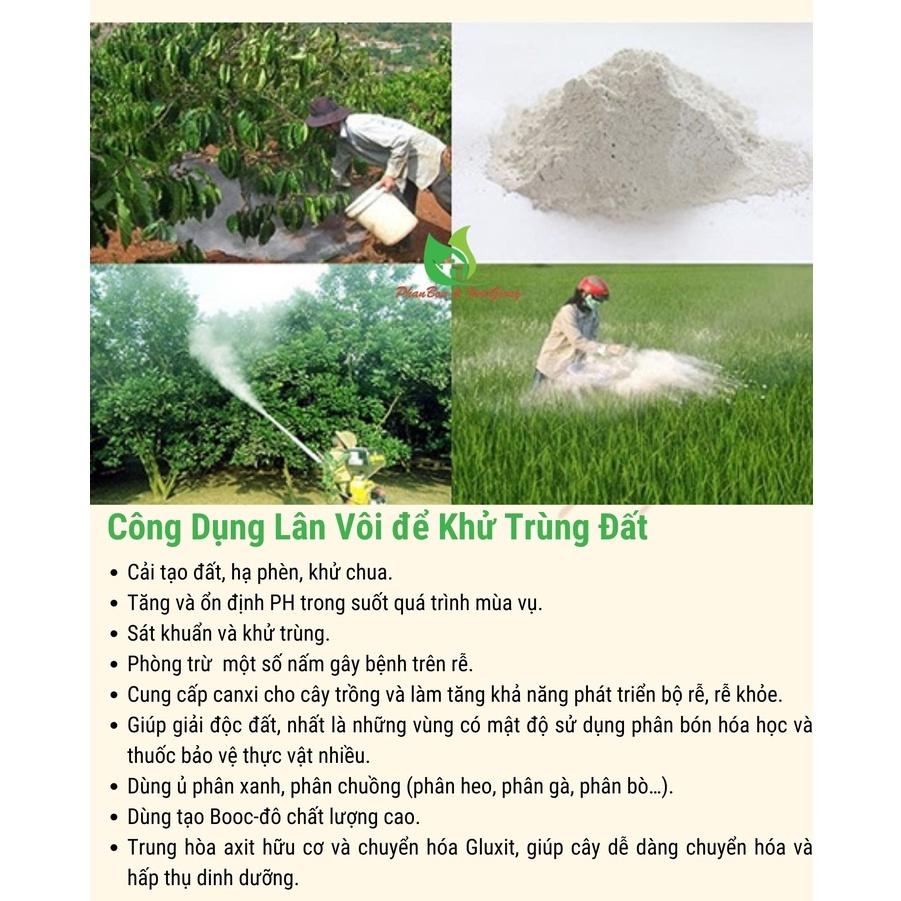 Vôi Bột, Super Lân Vôi, Tinh Vôi BIO GREEN 2Kg khử trùng đất, trộn giá thể, khử chua, hạ phèn, giảm mặn - Shop Phân Bón và Hạt Giống