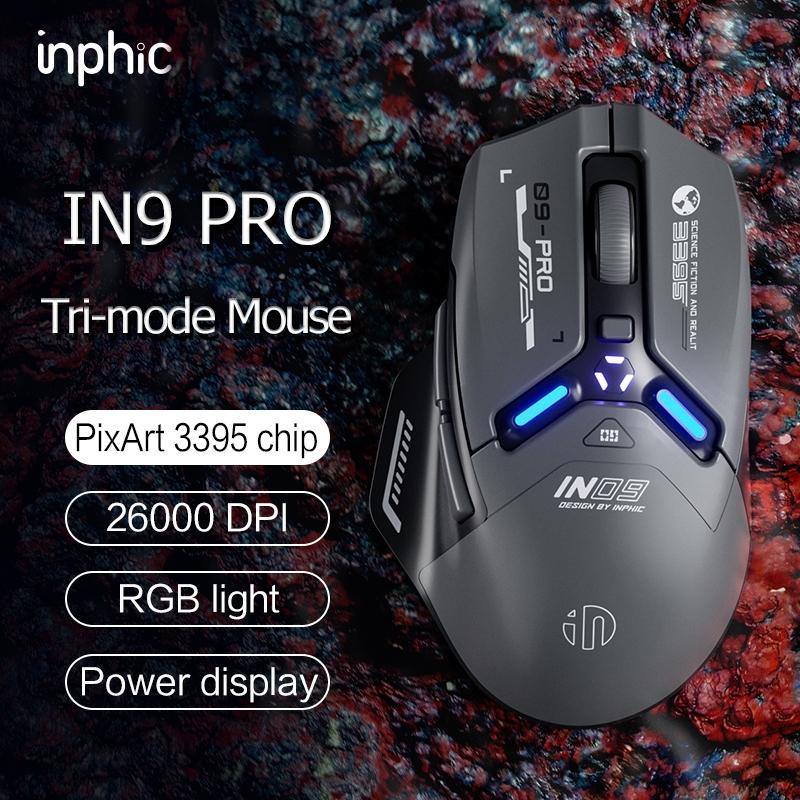 Chuột chơi game bluetooth không dâyTEKKIN IN9 pro  Bluetooth5.0 Tri-mode PAW3395  - hàng chính hãng