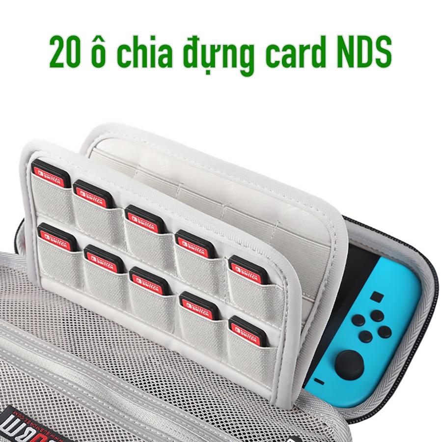 Túi khung cứng chống sốc chuyên dụng đựng máy chơi game Nintendo Switch oled và phụ kiện dây sạc, thẻ nhớ USB