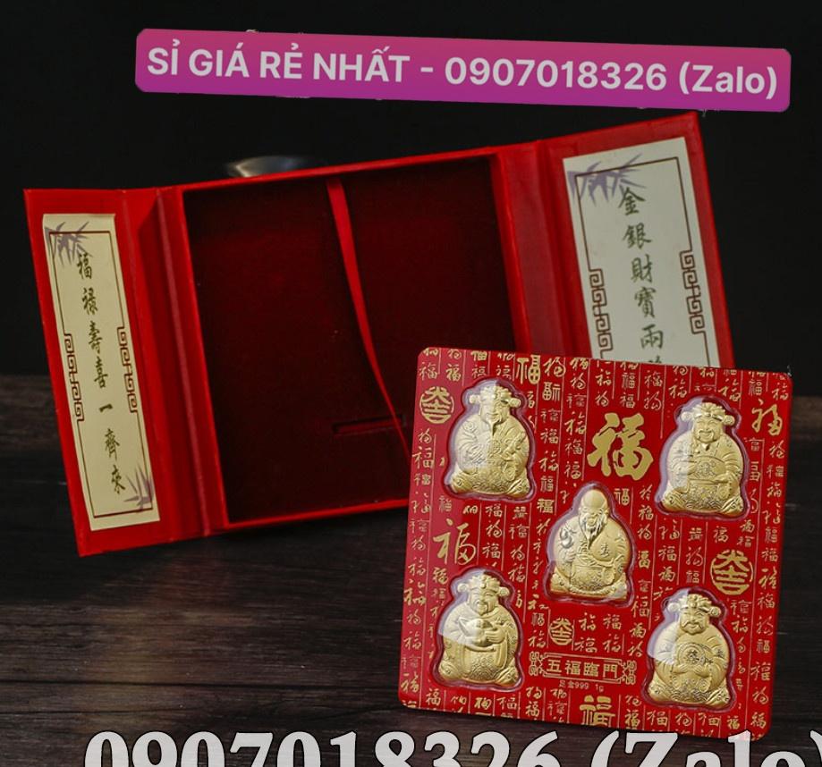 Bộ 5 Ông Thần Tài Ngũ Phúc Lâm Môn mạ vàng may mắn NELI