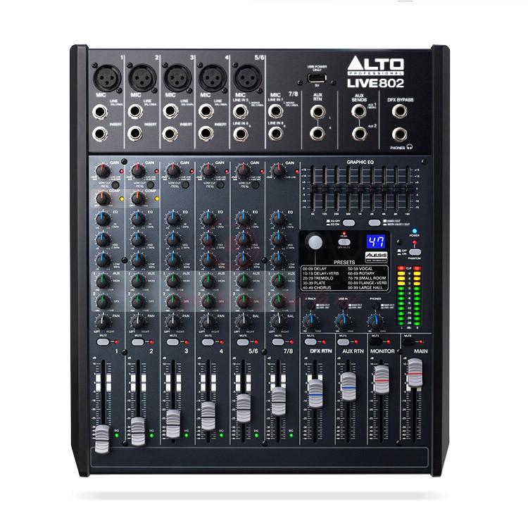Bàn mixer Alto Live 802 Mỹ chuyên nghiệp (8 kênh/2bus)- hàng chính hãng