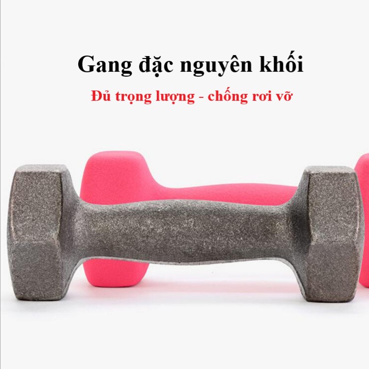 Tạ Tay Nữ Bảo Hành 12 Tháng Tạ Tay Tập Gym Chất Liệu Gang Nguyên Khối Bọc Cao Su Êm Ái Cleacco TTN Boro Sport ( 1 Cái )