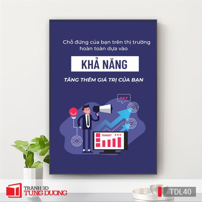 Tranh treo tường động lực văn phòng câu nói slogan truyền cảm hứng, tranh canvas trang trí DL24