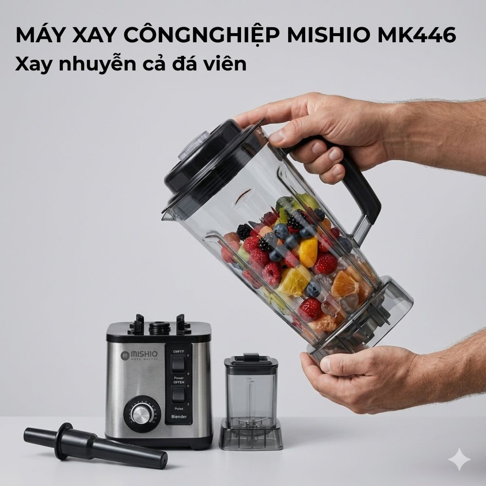 Máy Xay Sinh Tố Công Nghiệp Đa Năng Mishio MK446 (3.0L) - Công Suất 800W - hàng chính hãng