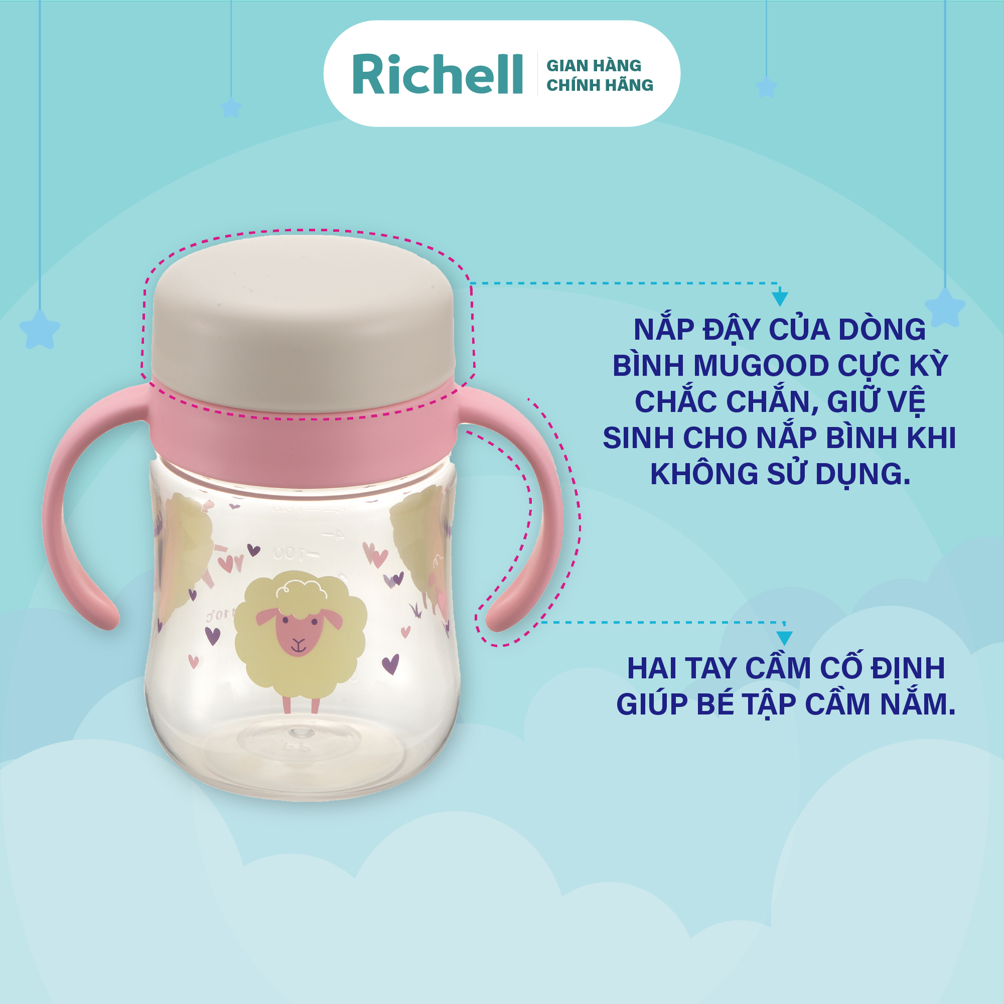 Bình tập uống 360 độ MUGOOD Richell Nhật Bản | Baby