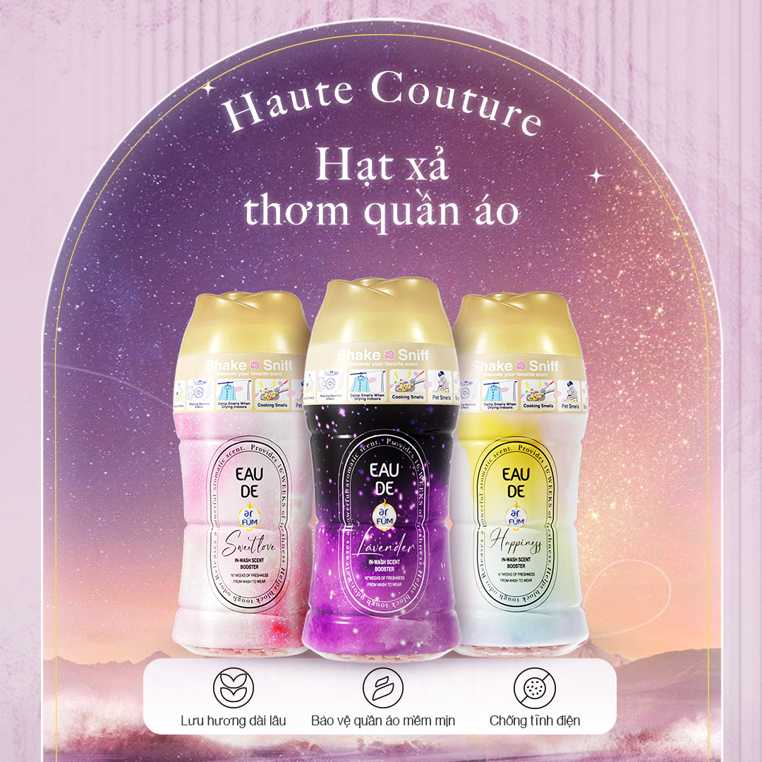 Combo chăm sóc quần áo hương nước hoa arFUM: Hạt Xả Thơm Làm Mềm Vải Và Chống Tĩnh Điện & Xịt thơm quần áo lưu hương lâu, khử mùi hiệu quả