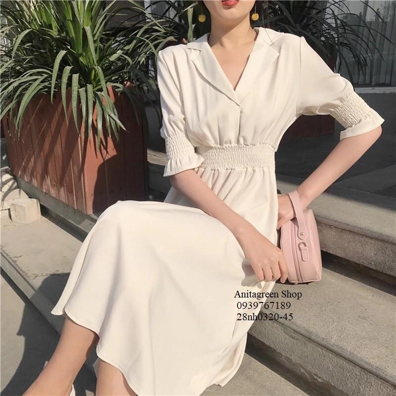 28nh0320-ĐẦM VEST XÒE NHÚNG THUN EO s-6xl