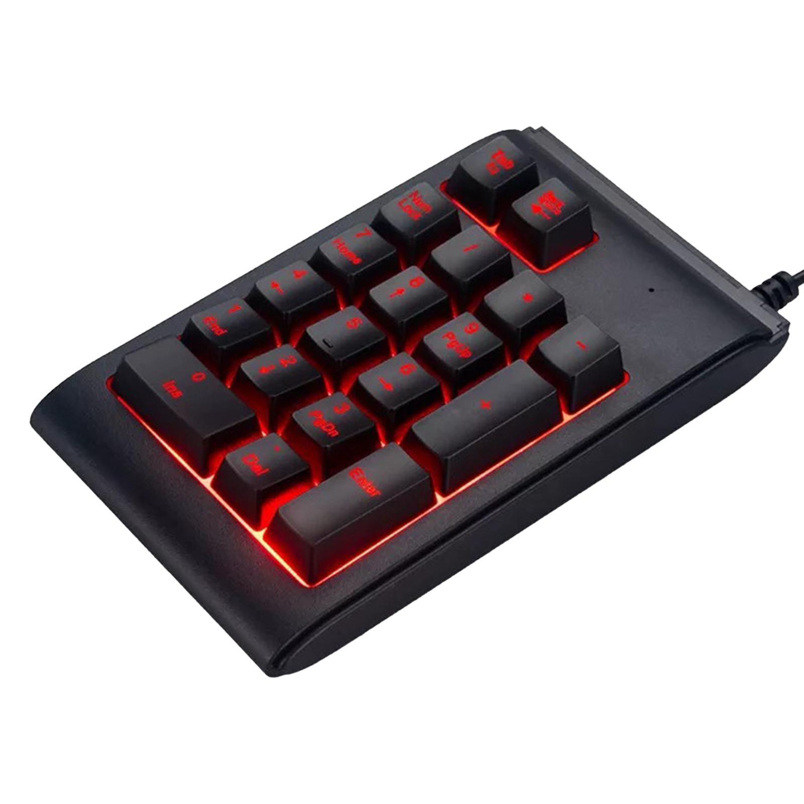Portable Numeric Keypad 3 Colors Backlit Silent for Computer Laptop Notebook