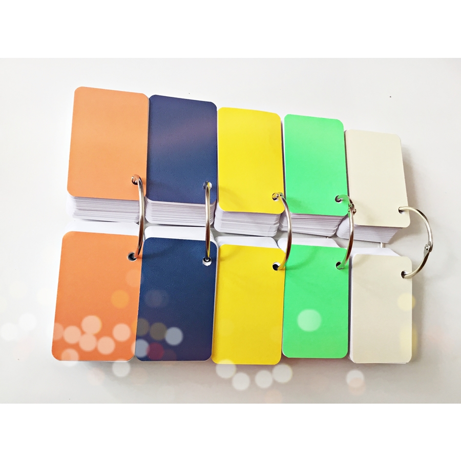 500 thẻ flashcard trắng cao cấp 5x8cm(bo góc) tặng kèm 5 khoen inox +bìa cứng dày học ngoại ngữ - bìa giao màu ngẫu nhiên