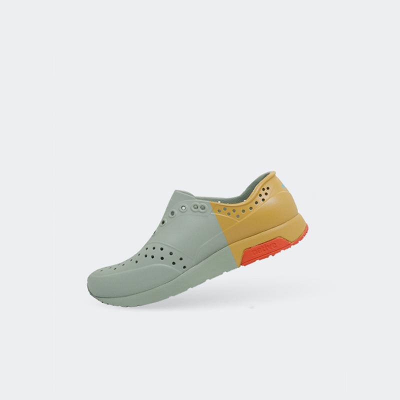 Giày Lười Trẻ Em NATIVE Lennox Block Child - BASALT GREEN/ BASALT GREEN/ PRECIOUS ORANGE/ GUM BLOCK - 28.5