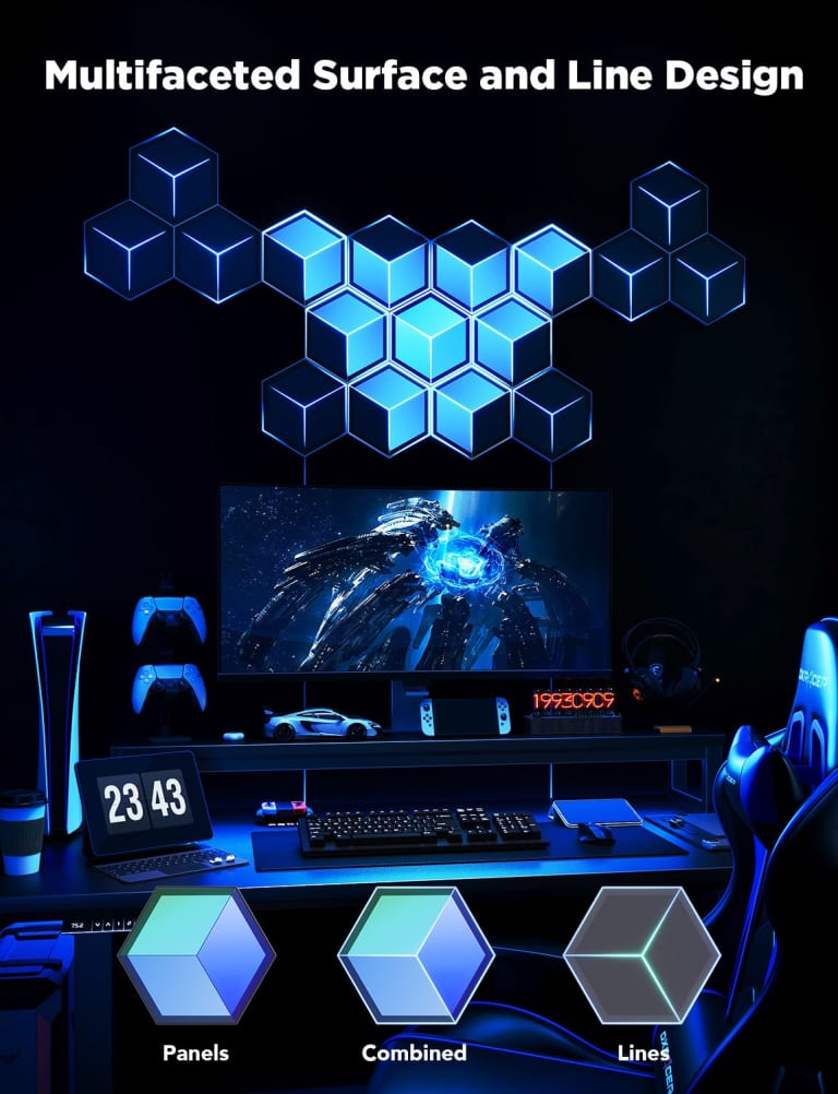 Đèn LED lục giác lắp ghép Govee Glide Hexagon Light Panels Ultra H606A | Ánh sáng đa diện siêu việt