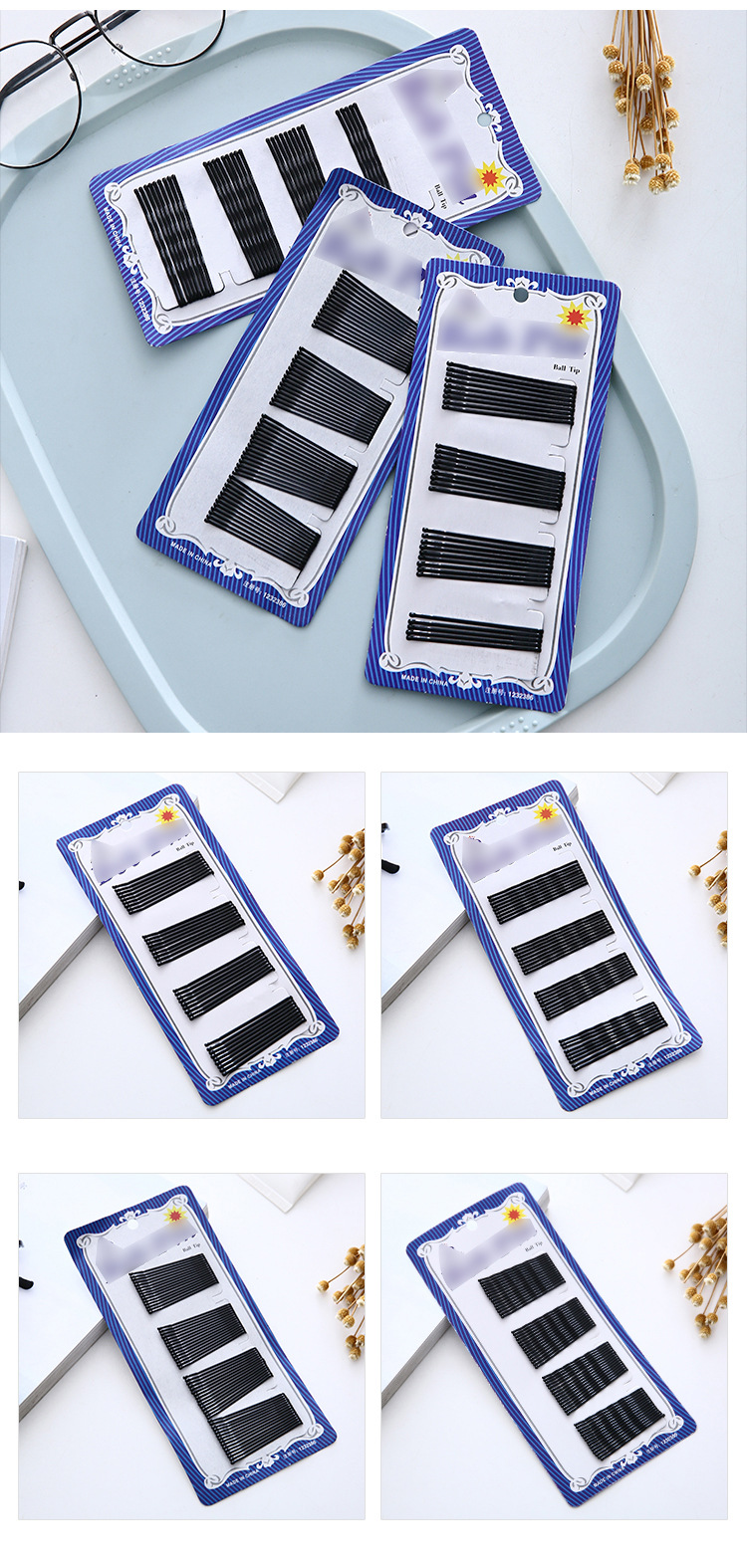 Vỉ 60 Kẹp Tăm Tiện Dụng, Kẹp Tóc, Làm Tóc Trang Điểm, Kẹp Nhỏ Gọn, Cài Chắc Chắn
