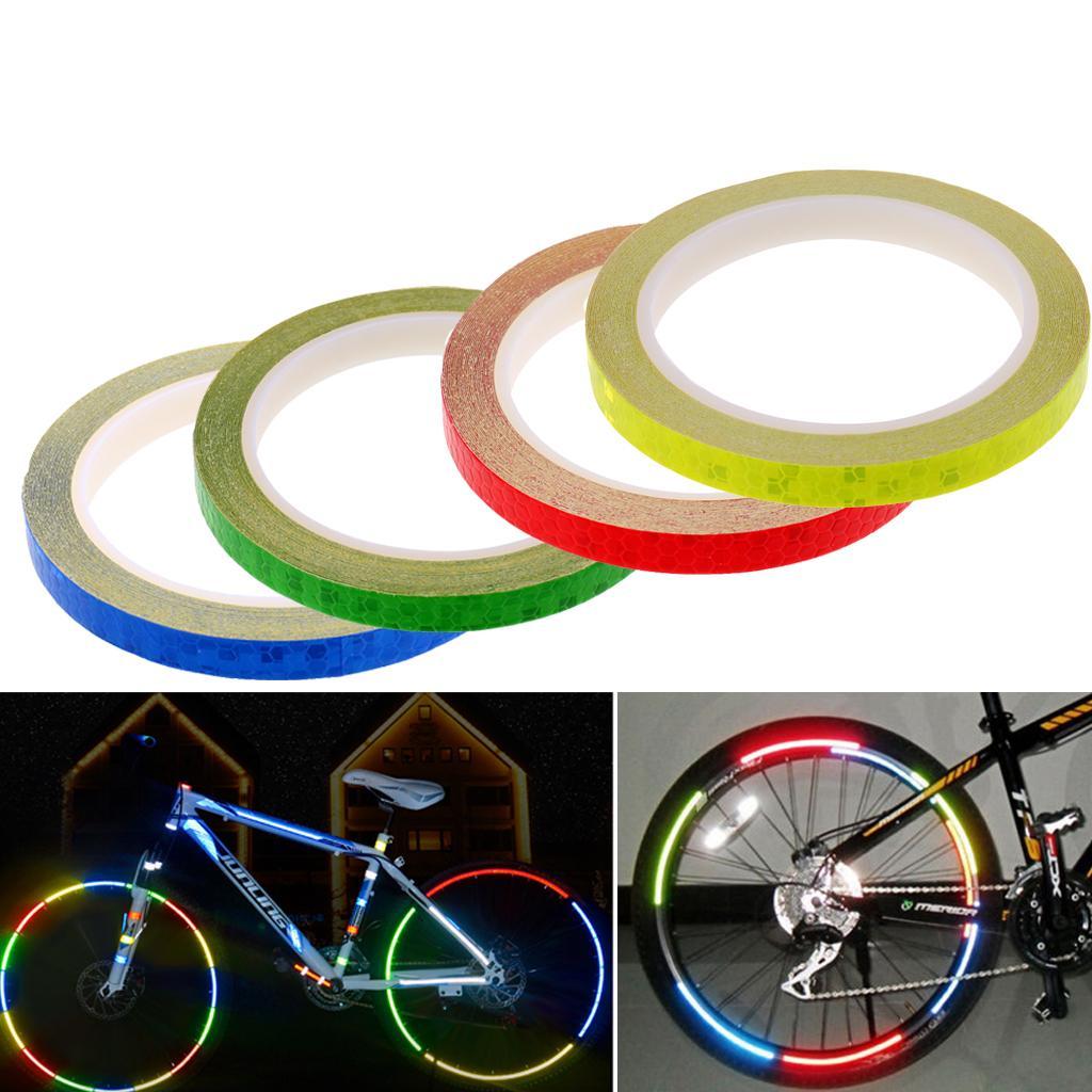 8M Long Cycling Reflective Strips Wheel Rim Sticker Tape Bike Bicycle Motorcycle Car Decal Safty Wheel Reflectors