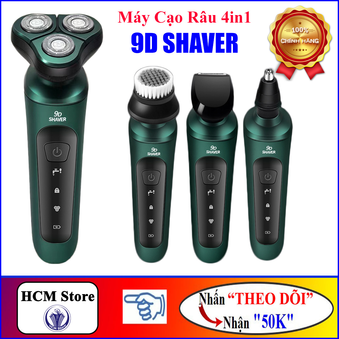 [Xả Kho Giá Sỉ] Máy Cạo Râu 9D SHAVER - Máy Cạo Râu 4 Trong 1 Hàng Nhập Cao Cấp, Bảo Hành Lỗi 1 Đổi 1 - Tặng 3 Lưỡi Thay Thế