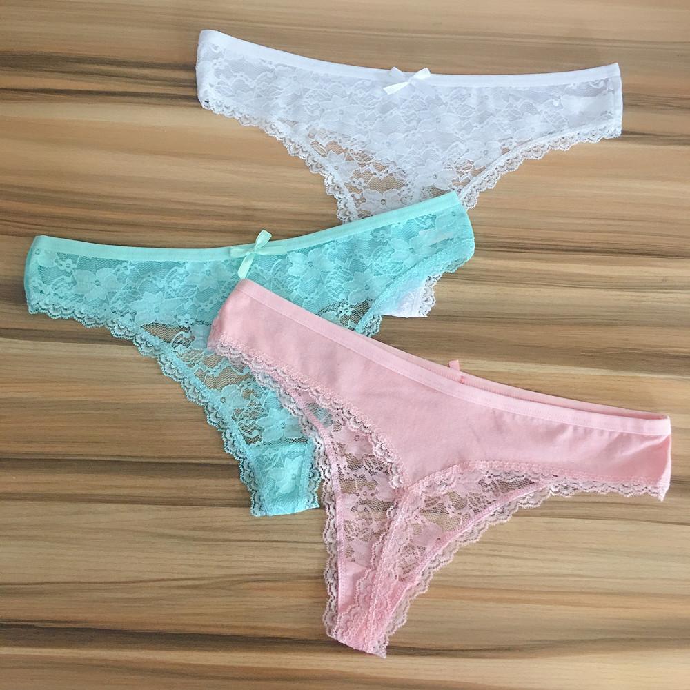10 Cái/bộ Nữ Ren Thông Quần Lót Nữ Gợi Cảm G Dây Áo Lót Femme Size Lớn Quần Lót Nữ Cotton Quần Đồng Màu
