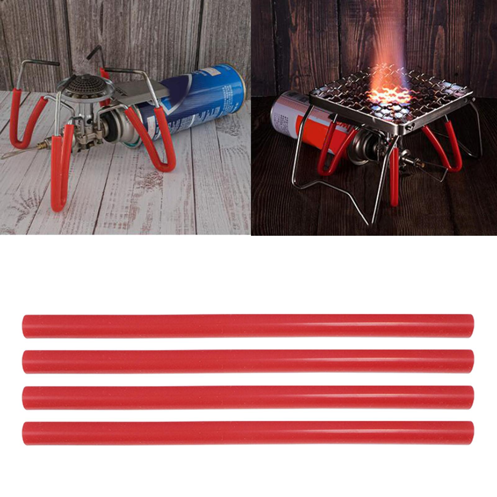 Set of 4 160mm Outdoor Camping Stove Bracket Cover Fishing Gas Stove Protective Pipe Barbecue Picinc Silicone Heat Resistant Tube Replacement