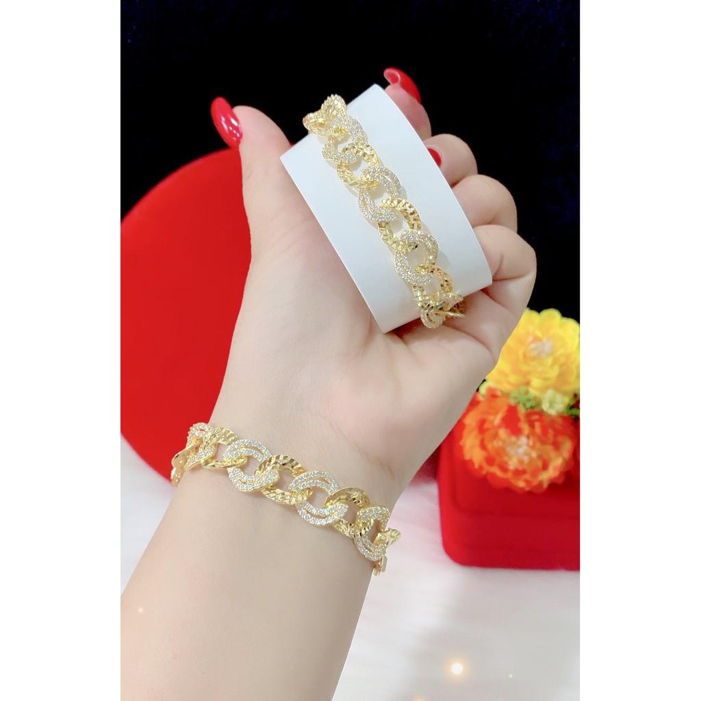 Lắc tay nữ đính xoàn cao cấp mạ 18k mã E652