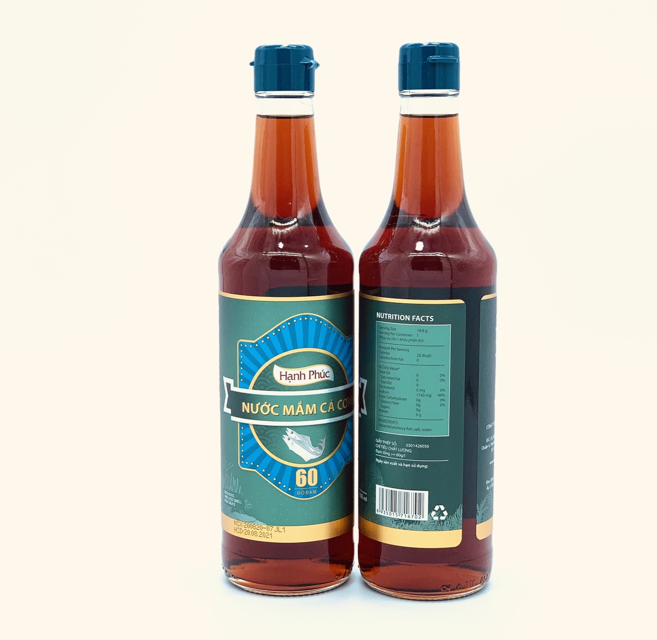Nước mắm Hạnh Phúc 60 độ đạm Chai 500ml