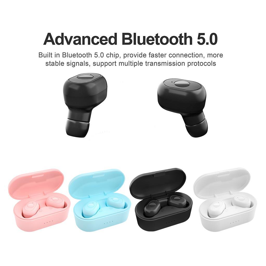 2X 5.0 Wireless Earphones Headphones TWS Mini Earbuds Headset Black