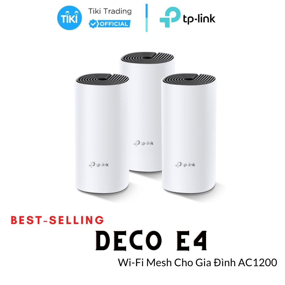Bộ Phát Wifi Mesh Băng Tần Kép TP-Link Deco E4 AC1200 MU-MIMO (3-pack) - Hàng Chính Hãng