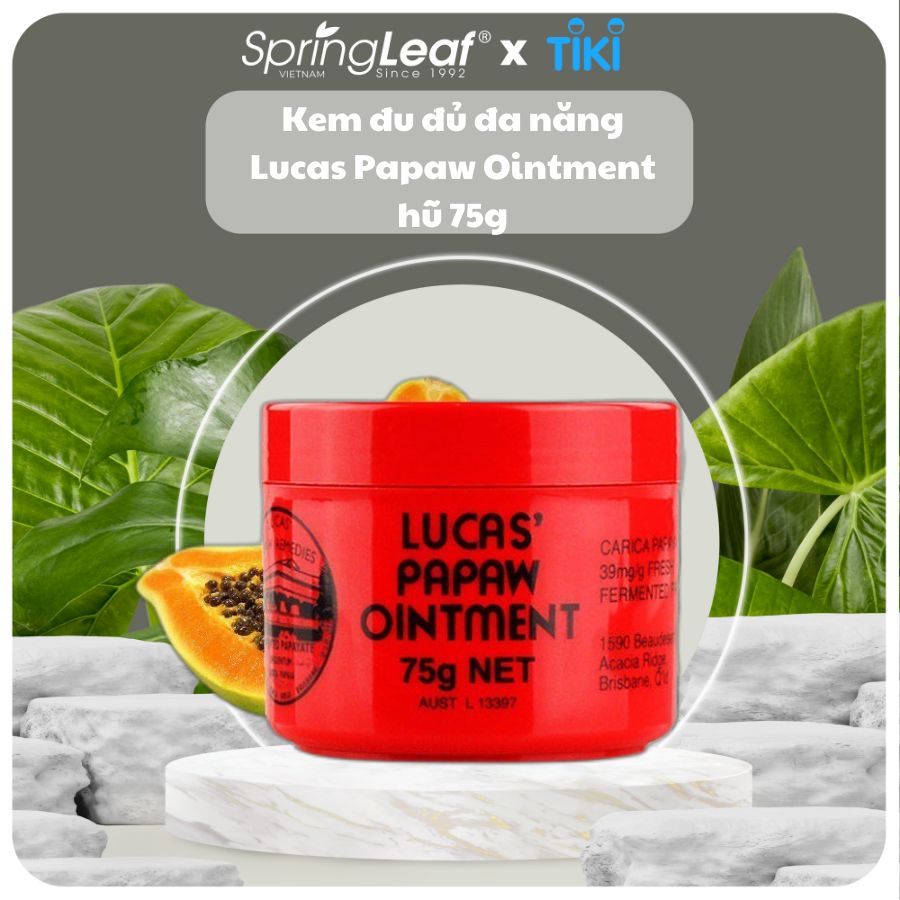 Kem đu đủ đa năng Lucas Papaw Ointment hũ 75g dưỡng ẩm cho da mềm mịn, mờ sẹo, dịu vết bỏng