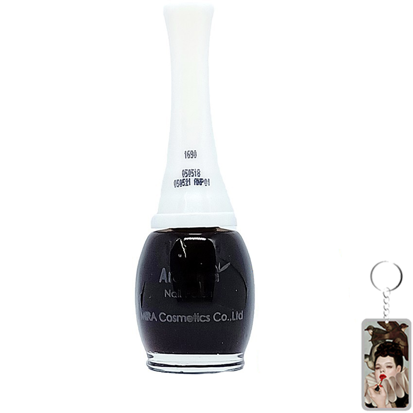 Sơn móng tay Aroma Nail Polish Hàn Quốc 12ml #1690 Đỏ mận tặng kèm móc khóa