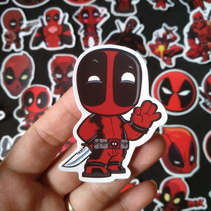 Bộ Sticker dán cao cấp chủ đề DEADPOOL - Dùng dán Xe, dán mũ bảo hiểm, dán Laptop